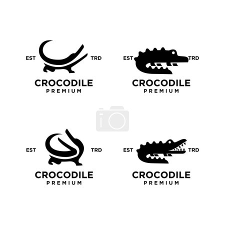 Ilustración de Plantilla ilustrativa de diseño de icono de cocodrilo - Imagen libre de derechos
