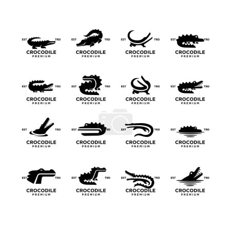 Plantilla ilustrativa de diseño de icono de cocodrilo