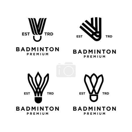 Téléchargez les illustrations : Badminton abstrait icône conception illustration modèle - en licence libre de droit