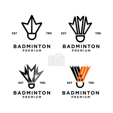 Téléchargez les illustrations : Badminton abstrait icône conception illustration modèle - en licence libre de droit