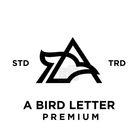 Téléchargez les illustrations : Modèle d'illustration de dessin d'icône de lettre Bird - en licence libre de droit