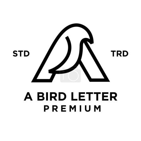 Ilustración de Una plantilla de ilustración de diseño de icono de letra Bird - Imagen libre de derechos