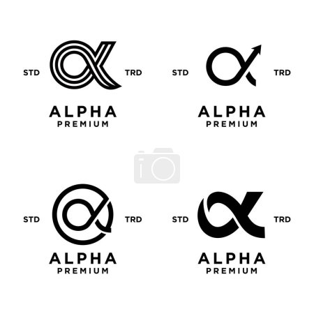 Alpha-Buchstabe-Symbol-Design-Illustration Vorlage
