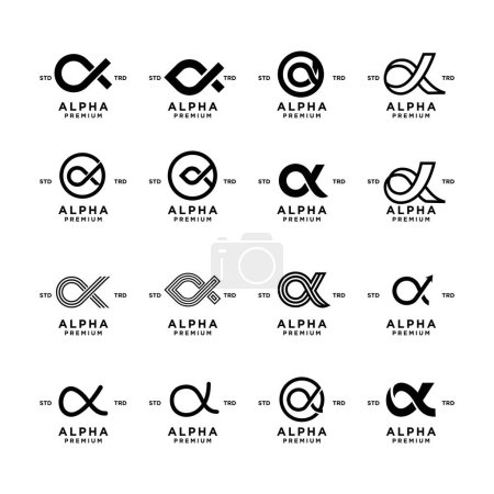 Illustration for Alpha letter icon design illustration template - Royalty Free Image