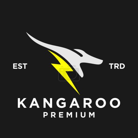 Modèle d'illustration de conception d'icône de kangourou