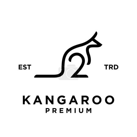 Illustration for Set of kangaroo line logo icon design illustration template - Royalty Free Image