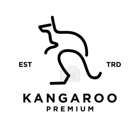 Téléchargez les illustrations : Ensemble de kangourou ligne logo icône conception illustration modèle - en licence libre de droit