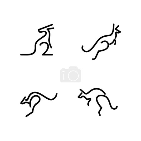 Illustration for Set of kangaroo line logo icon design illustration template - Royalty Free Image