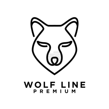 Illustration for Wolf line logo icon design illustration template - Royalty Free Image