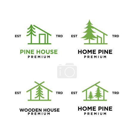 Illustration for Pine house cottage icon design illustration template - Royalty Free Image