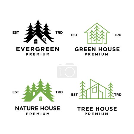 Illustration for Pine house cottage icon design illustration template - Royalty Free Image