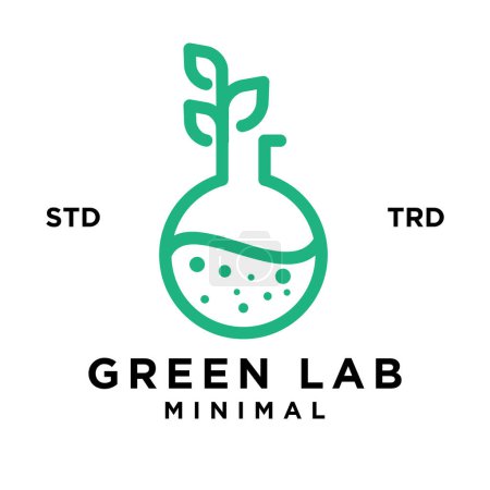 Téléchargez les illustrations : Modèle d'illustration de conception d'icône de feuille de laboratoire vert - en licence libre de droit