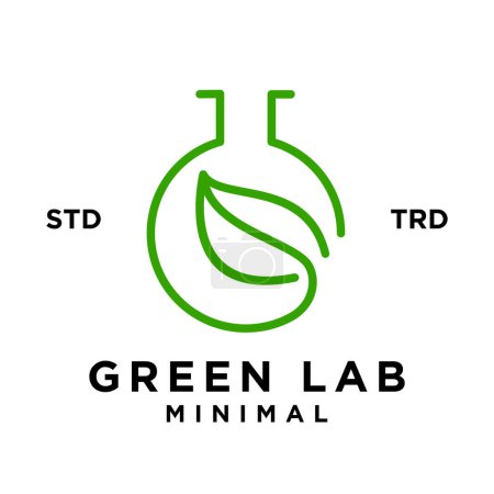 Téléchargez les illustrations : Modèle d'illustration de conception d'icône de feuille de laboratoire vert - en licence libre de droit