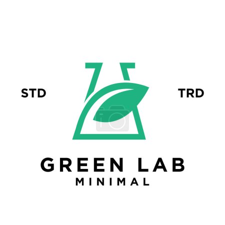 Illustration for Green Lab leaf icon design illustration template - Royalty Free Image