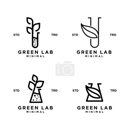 Illustration for Green Lab leaf icon design illustration template - Royalty Free Image