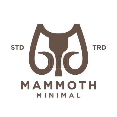 Téléchargez les illustrations : Mammouth M lettre initiale modèle de conception - en licence libre de droit