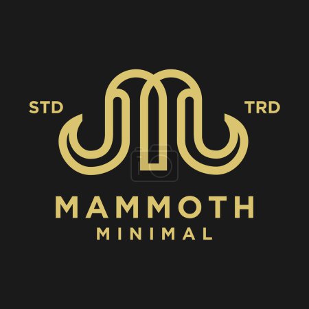 Ilustración de Plantilla de diseño de letra inicial Mammoth M - Imagen libre de derechos