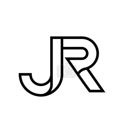 Ilustración del diseño del icono del logotipo del monograma de letra JR