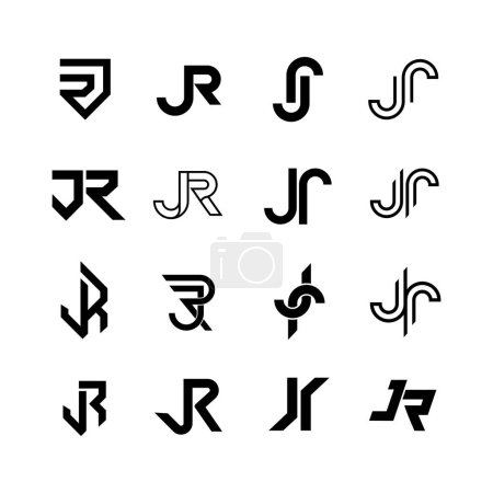 JR lettre monogramme logo icône conception illustration