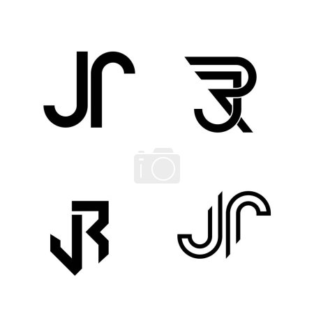 Ilustración de Ilustración del diseño del icono del logotipo del monograma de letra JR - Imagen libre de derechos
