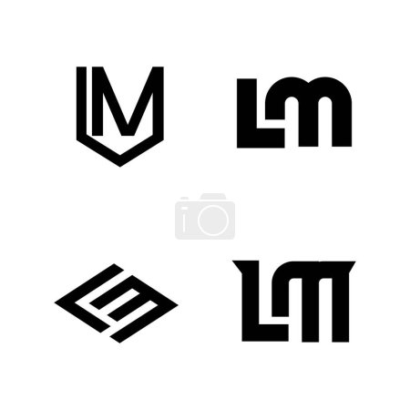 Illustration for Lm initial Letter icon design template - Royalty Free Image