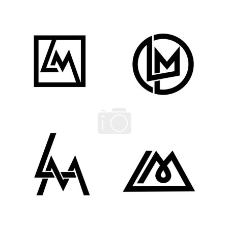 Lm inicial Carta icono plantilla de diseño