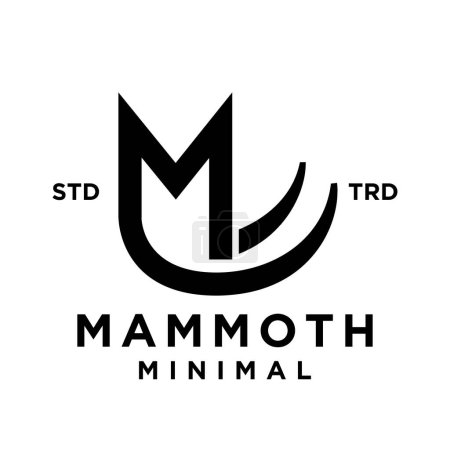 Illustration for Mammoth M initial letter design template - Royalty Free Image
