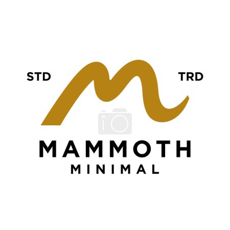 Ilustración de Plantilla de diseño de letra inicial Mammoth M - Imagen libre de derechos