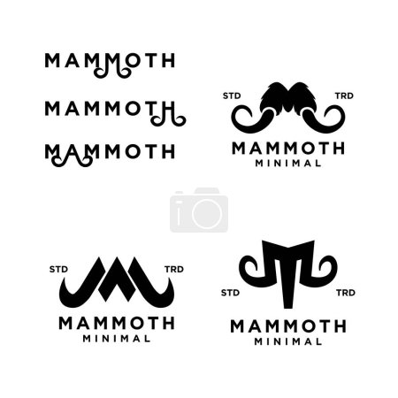 Téléchargez les illustrations : Mammouth M lettre initiale modèle de conception - en licence libre de droit
