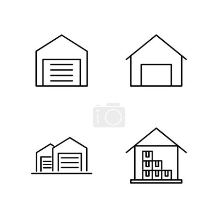 Illustration for Warehouse line icon design illustration template - Royalty Free Image