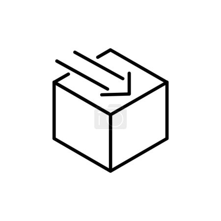 Illustration for Box delivery with arrow line icon design template - Royalty Free Image