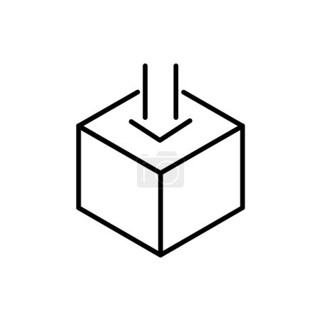 Box delivery with arrow line icon design template