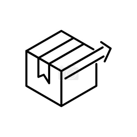 Téléchargez les illustrations : Livraison de boîte avec modèle de conception d'icône de ligne de flèche - en licence libre de droit
