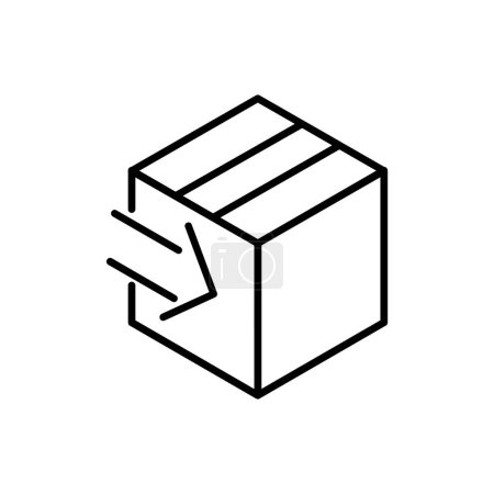 Ilustración de Entrega de caja con plantilla de diseño de icono de línea de flecha - Imagen libre de derechos