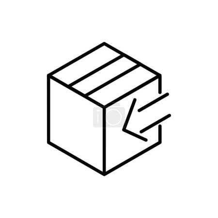 Téléchargez les illustrations : Livraison de boîte avec modèle de conception d'icône de ligne de flèche - en licence libre de droit