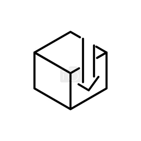 Box delivery with arrow line icon design template