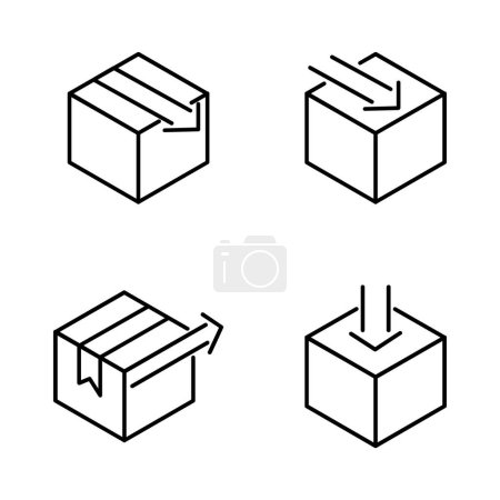 Illustration for Box delivery with arrow line icon design template - Royalty Free Image