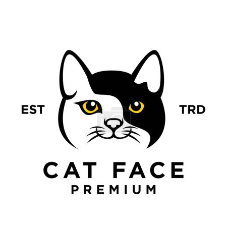 Téléchargez les illustrations : Modèle d'illustration de conception d'icône de tête de chat - en licence libre de droit