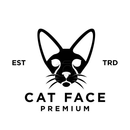 Téléchargez les illustrations : Modèle d'illustration de conception d'icône de tête de chat - en licence libre de droit