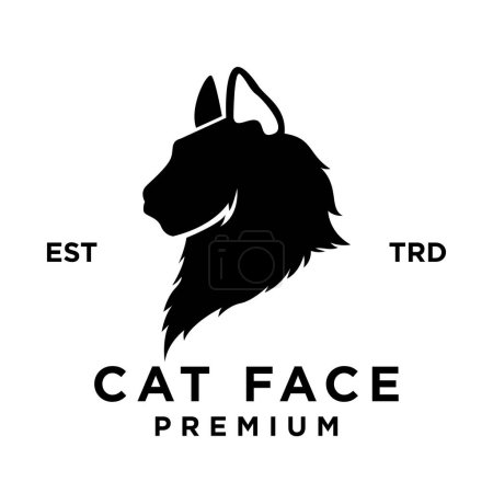 Illustration for Cat face head icon design illustration template - Royalty Free Image
