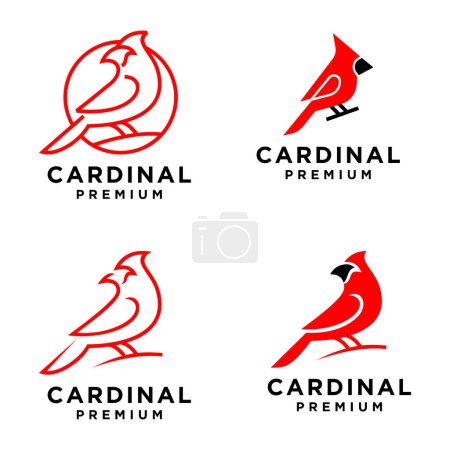 Téléchargez les illustrations : Cardinal oiseau design moderne modèle simple - en licence libre de droit