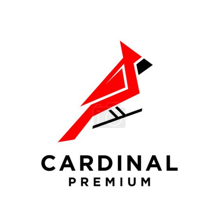 Téléchargez les illustrations : Cardinal oiseau design moderne modèle simple - en licence libre de droit
