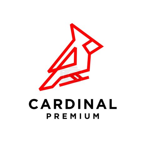 Ilustración de Cardenal pájaro diseño de plantilla simple moderno - Imagen libre de derechos