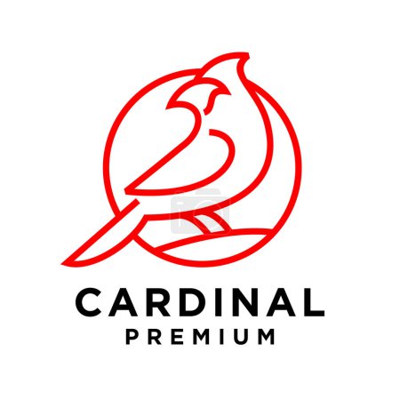 Illustration for Cardinal bird modern simple template design - Royalty Free Image