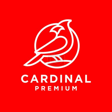 Cardenal pájaro diseño de plantilla simple moderno