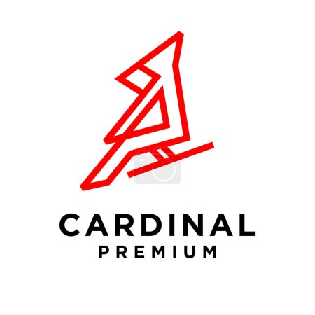 Cardenal pájaro diseño de plantilla simple moderno