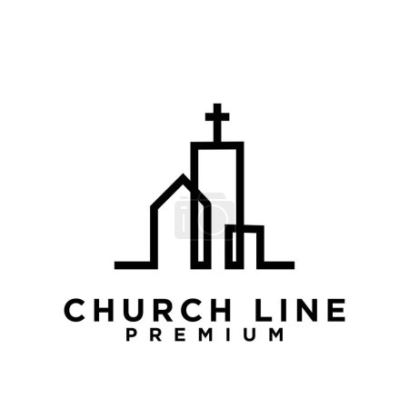 Téléchargez les illustrations : Logo église ligne unique - en licence libre de droit