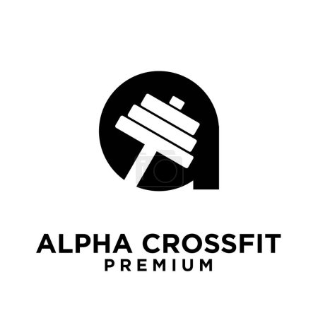 Illustration for Gym Fitness letter A icon design monogram initial - Royalty Free Image