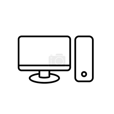 Ilustración de Plantilla de diseño de icono de línea de ordenador personal - Imagen libre de derechos
