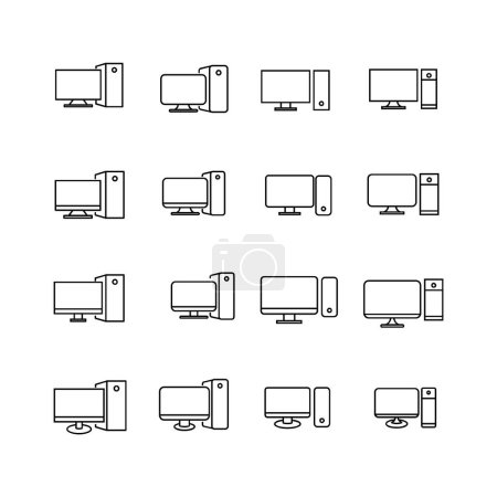 Illustration for Personal computer line icon design template - Royalty Free Image